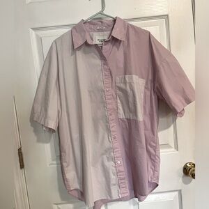 Abercrombie and Fitch Men's Oversized Button Down Short Sleeve Large Pink Blush